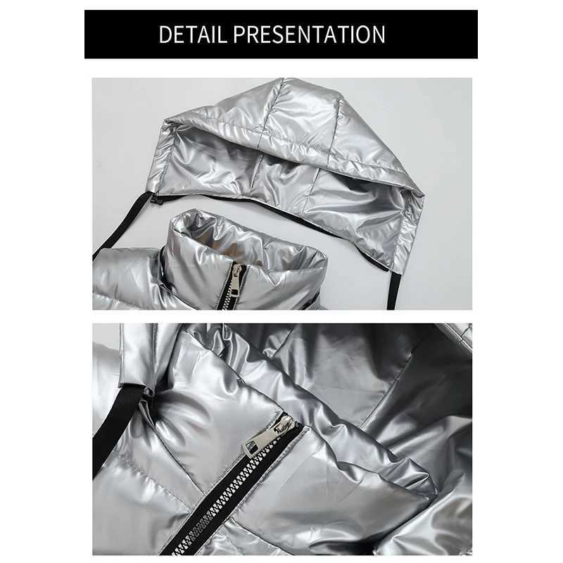 Women Winter Warm Hooded Glossy Sleeveless Parkas Casual Waterproof Lightweight Vests Quilted Padded Jacekts WasitcoatsT251128