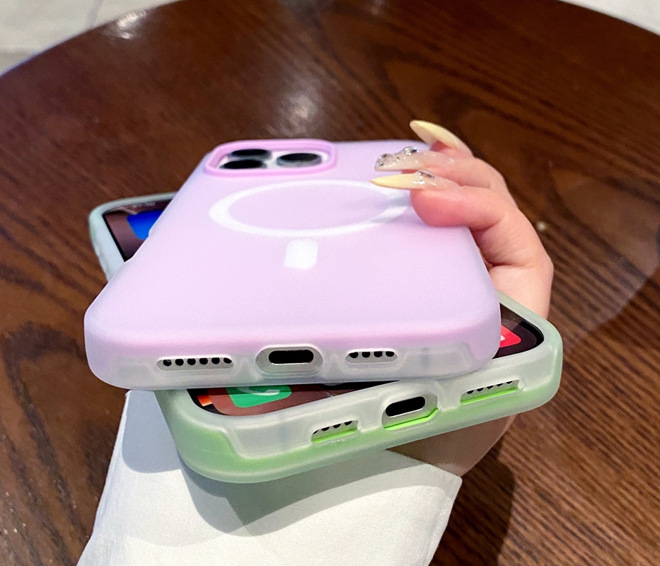 2in1 Magnetic Wireless Charging Cases For Iphone 17 Air 16 Plus 15 14 Pro MAX 13 12 11 Frosted Matte Skin Feel Jelly Colorful Hard Plastic PC Soft TPU