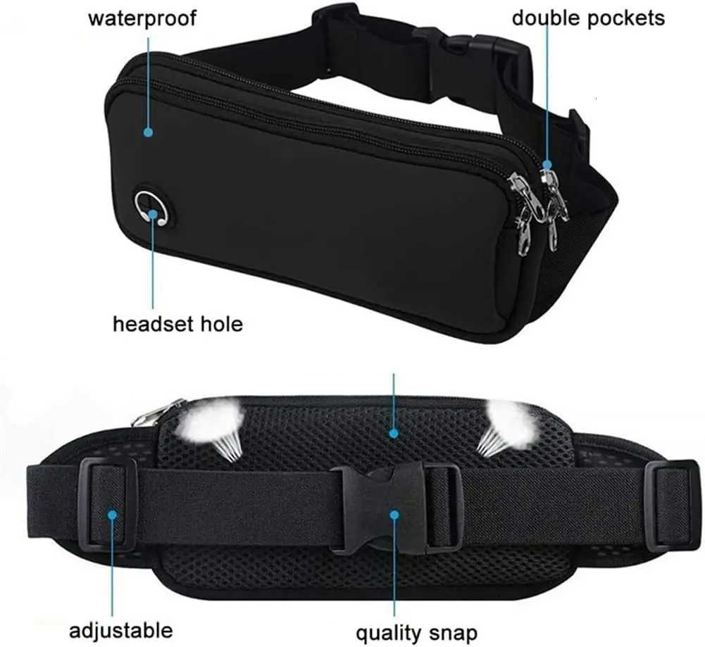 Running Waist Bag for Phone Lightweight Waterproof Adjustable Cycling Belt Pouch Reflective Strip Invisible Sports Fanny PackT251128