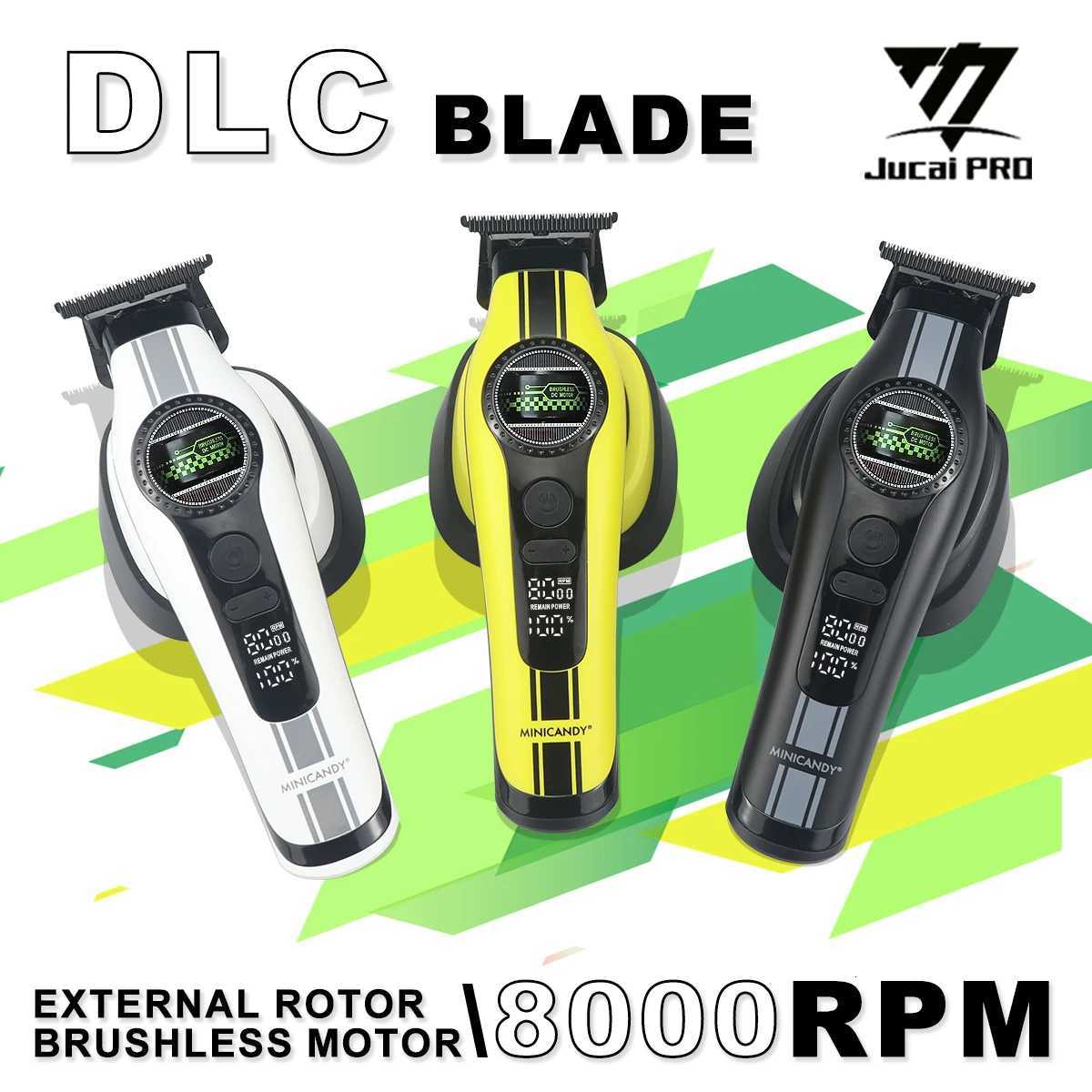 JUCAI MINICANDY F2 Hair Trimmer for Men External Rotor Brushless Motor 0mm Base Charger Professional Clipper Finishing Machine X251128