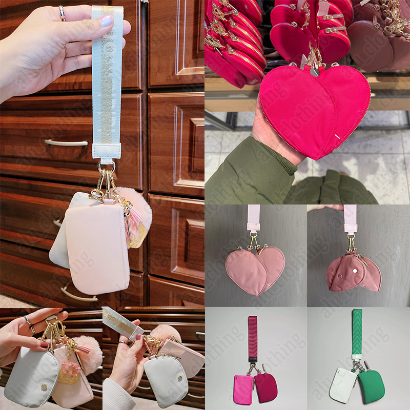 Yoga wristlet clutch bag keychain wallet yoga bag luluity lemonics bag mini Designer purse with detachable zipper wrap around wrist guard wallet portable coin bag