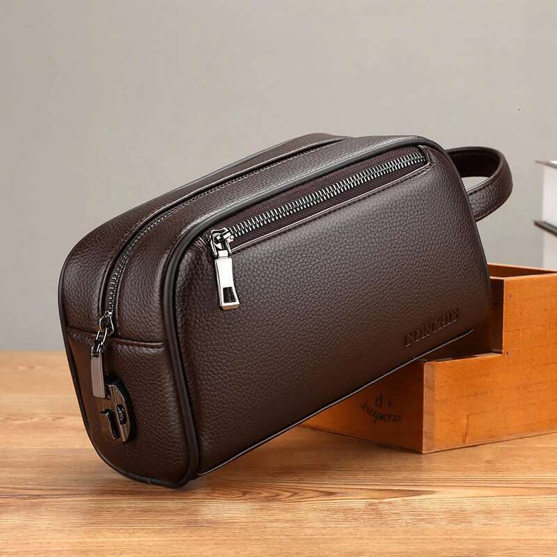 High Quality PU Clutch Bags Fashion Business Clutches Card Pack Phone Coin Purses Travel Anti-Theft Wallet Gifts For Men
