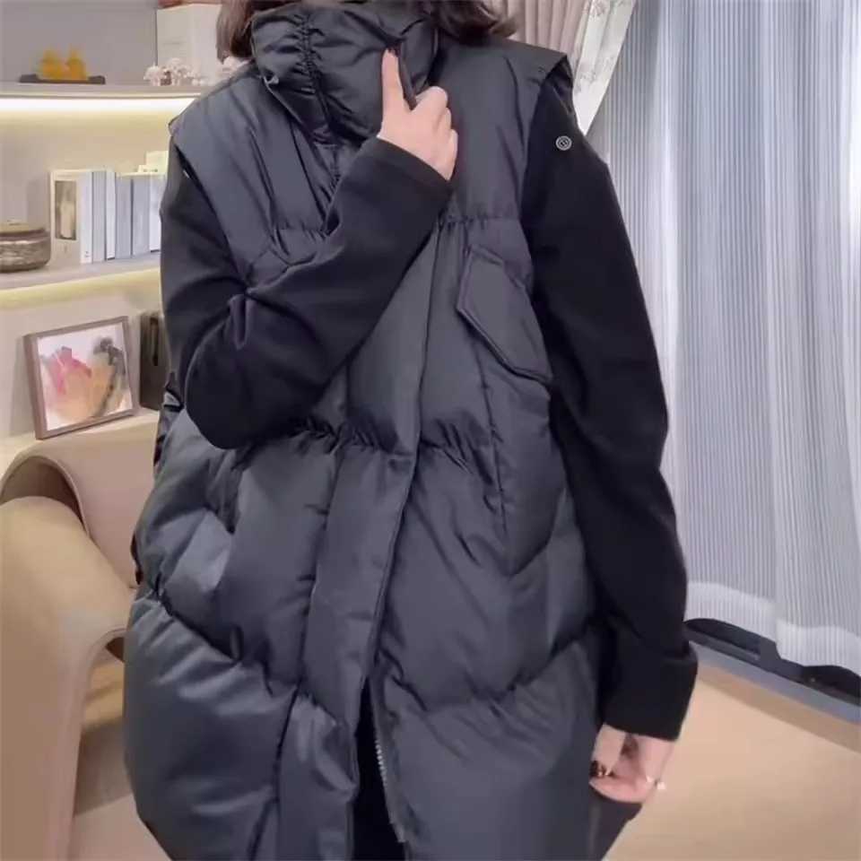 Fashion Stand-up Collar Casual Down Sleeveless Vest Autumn Winter New Korean Womens Vintage Warm Cotton WaistcoatT251128