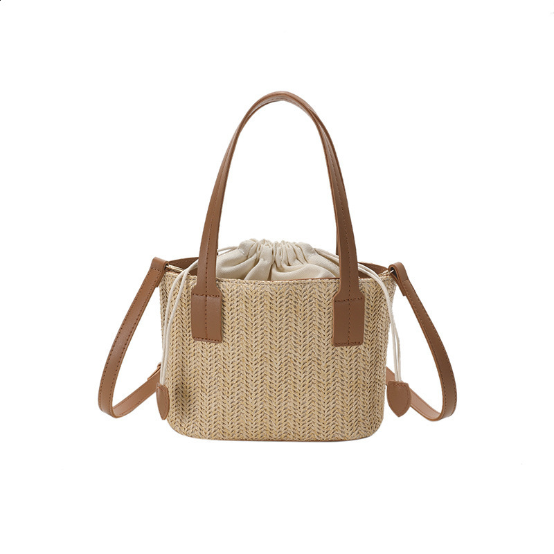 Spring and summer new fashionable western-style handbag with drawstring sealing personalized crossbody bucket bag 241125