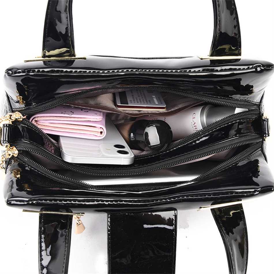 2 layer Large Capacity Tote Bag Luxury Handbags Women Bags Designer Crocodile Pattern Ladies Boston Shoulder Bag High Quality K251128