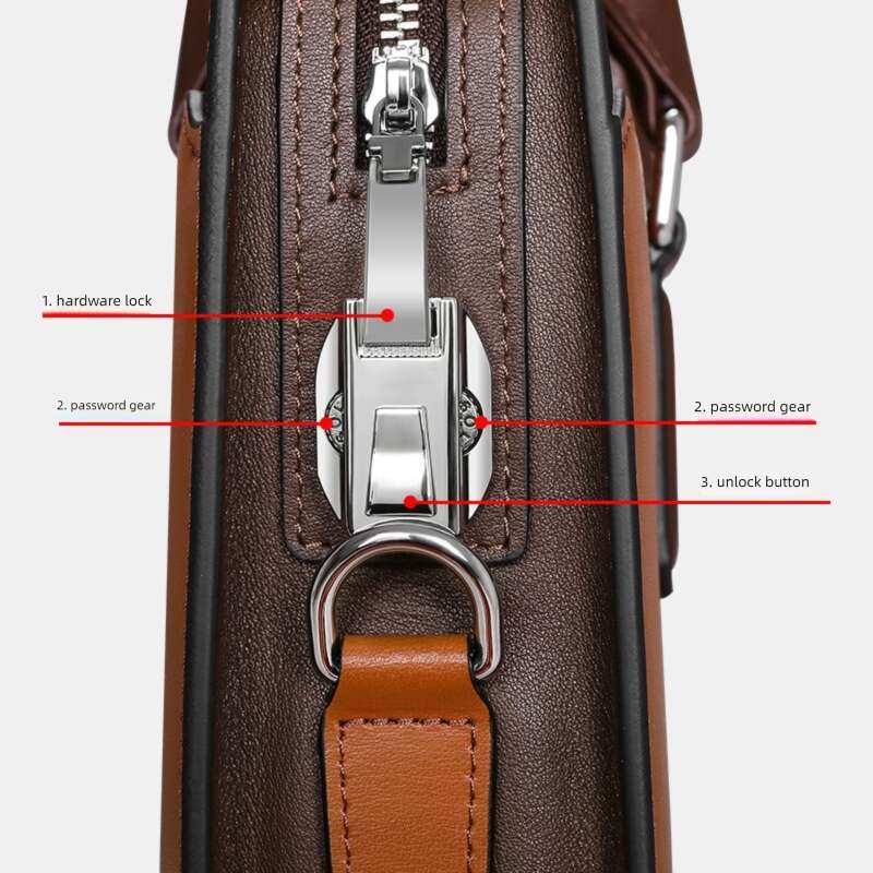 Luxury Bags Designer New Tote Leather Anti-Theft Code Lock Laptop Shoulder Bags Briefcase Top Cowhide Business Men's Cross Body