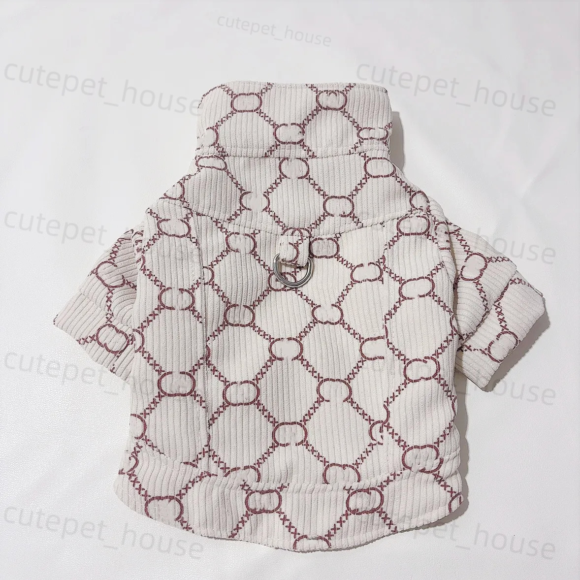 Designer Dogs Clothes Luxury Corduroy Dog Jackets Cozy Warm Winter Pets Coats with Zipper for Tiny Puppy Chihuahua Yorkie Maltese Miniature Pinscher T