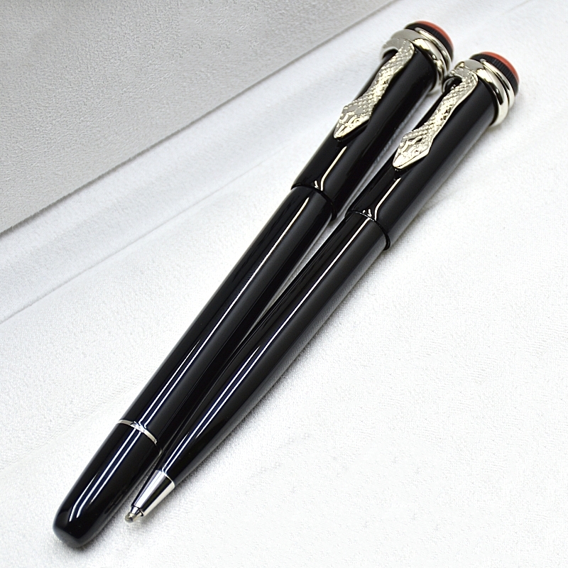 High Quality Heritage Collection Black Metal Rollerball Pen Ballpoint Pen Special Design Snake Clip Office School Writing Ink Fountain Pens
