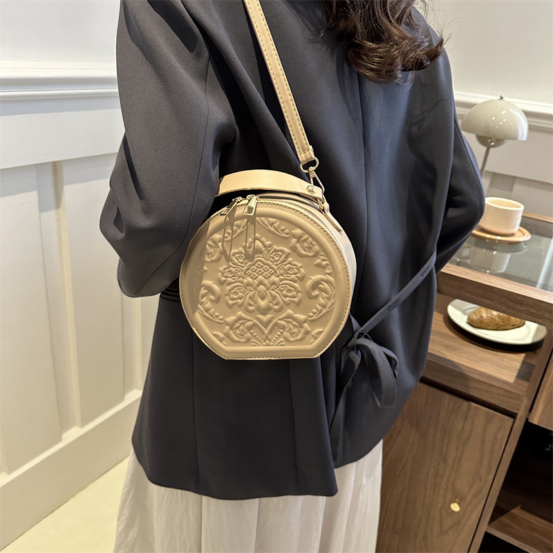 Trendy 2025 PU Circle Crossbody Bag - Women's Versatile Shoulder Tote Bag | Korean Style Designer Purse with Free Shipping