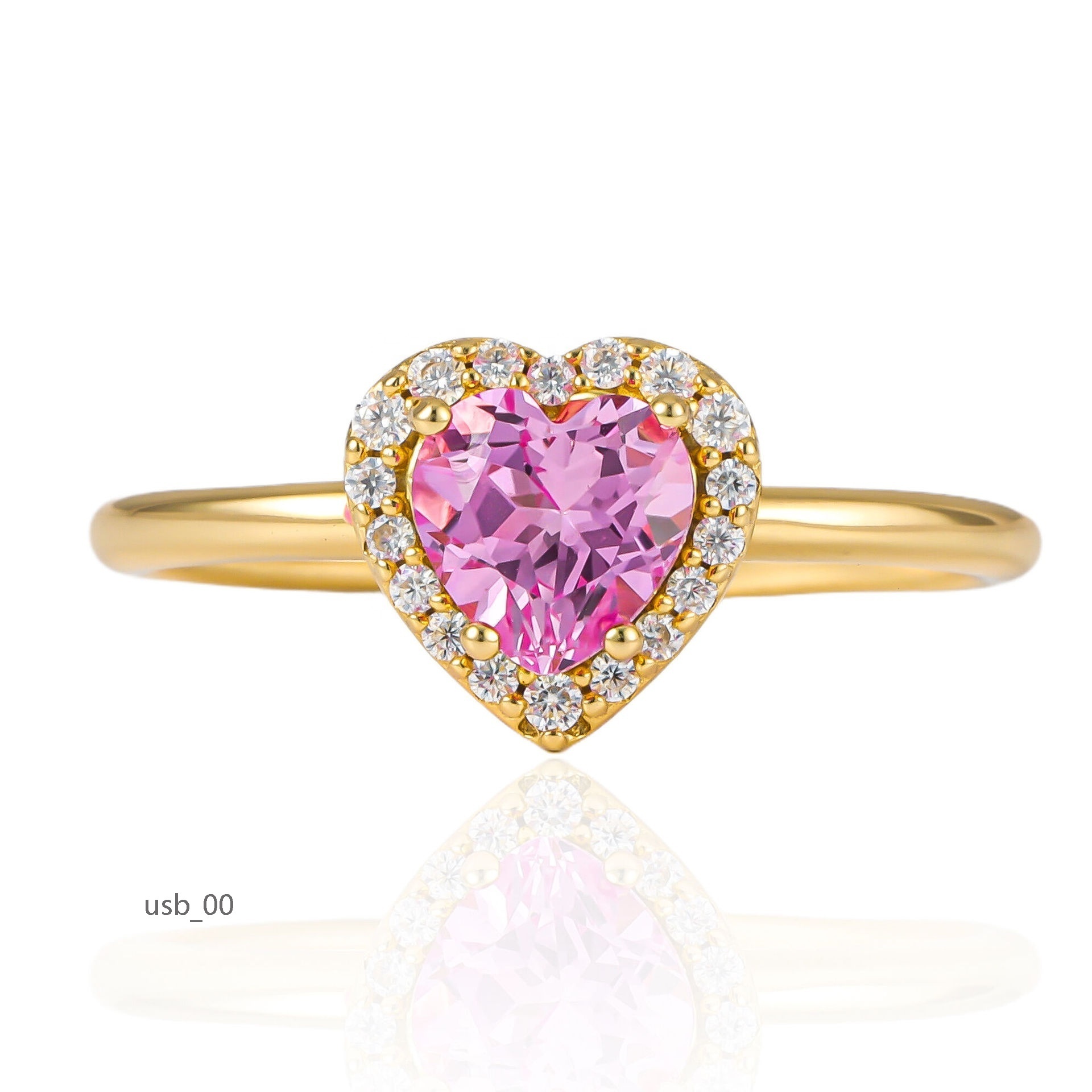 DEYIN 925 Silver Original Design Brilliant Cut Diamond Test Past Pink Sapphire Heart Moissanite Ring for Wedding Fine Jewelry