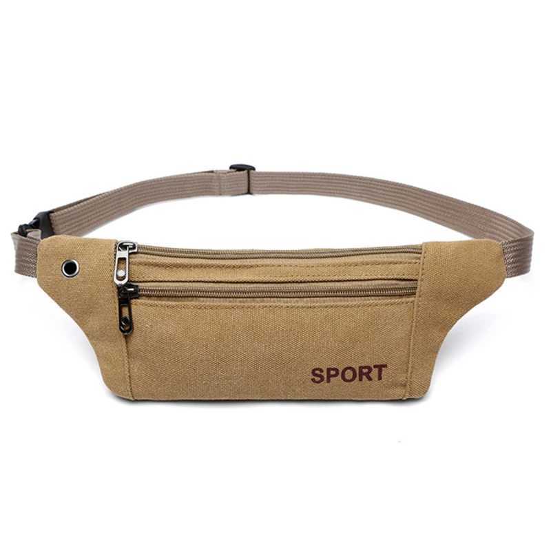 Fanny Pack Running Bags Waist Belt Bag 2024 New Canvas Purse Travel Camping Hiking Pocket Belly Pouch For Phone Coins Women MenT251128
