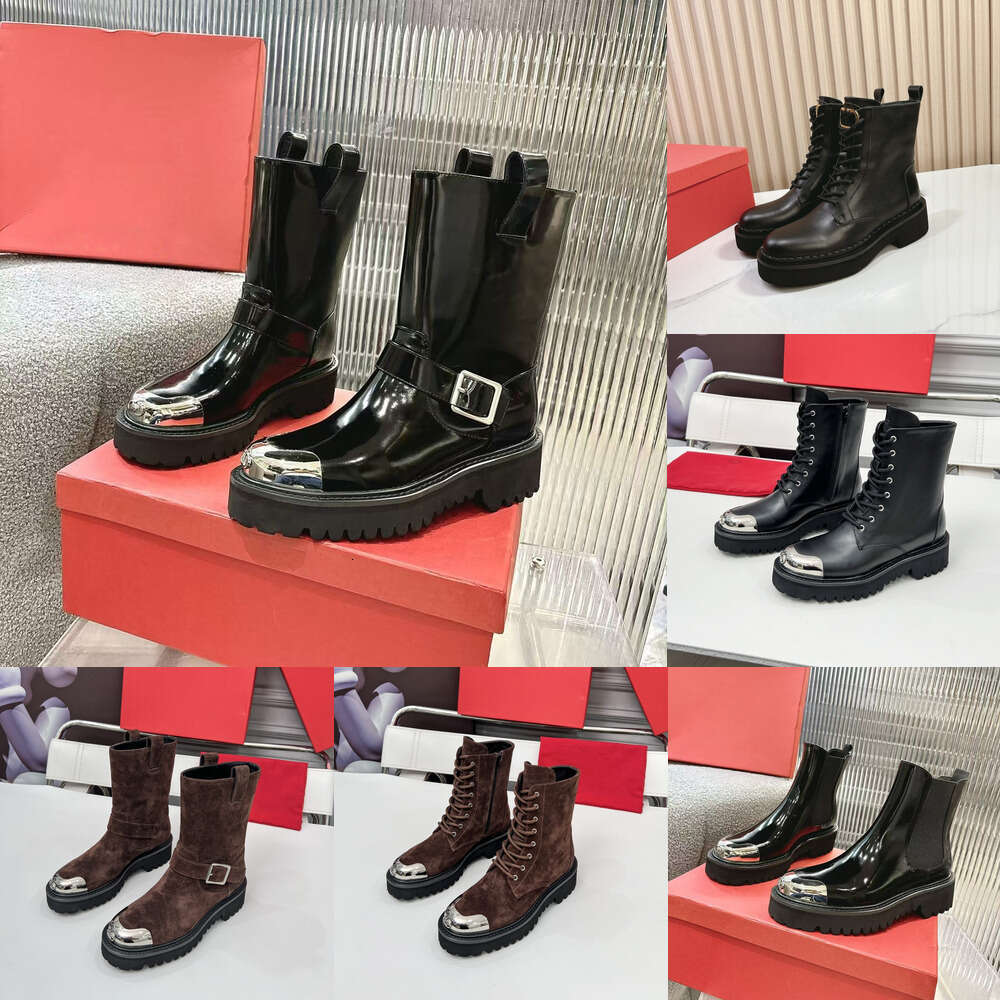 lady boot Top quality luxury Martin boots Designer boots woman shoe sheepskin Suede Patent Leather flat Boot Ankle Boots knight boots Fashion booties moto booties