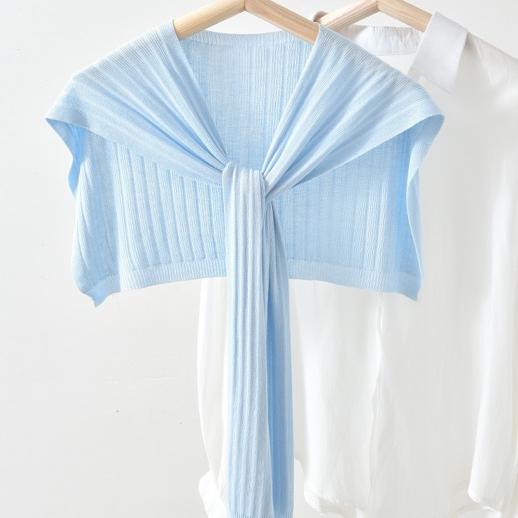 K582 Spring and summer ice silk pure color thin shawl outer wear high-end summer office air-conditioned room neck shoulder female net celebrity scarf