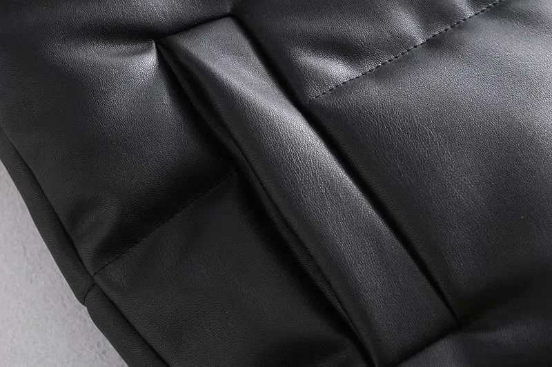 Autumn Winter PU Leather Coat Women Black Stand Collar Vests Women Fashion Zipper Elegant Short Vests Female LadiesT251128