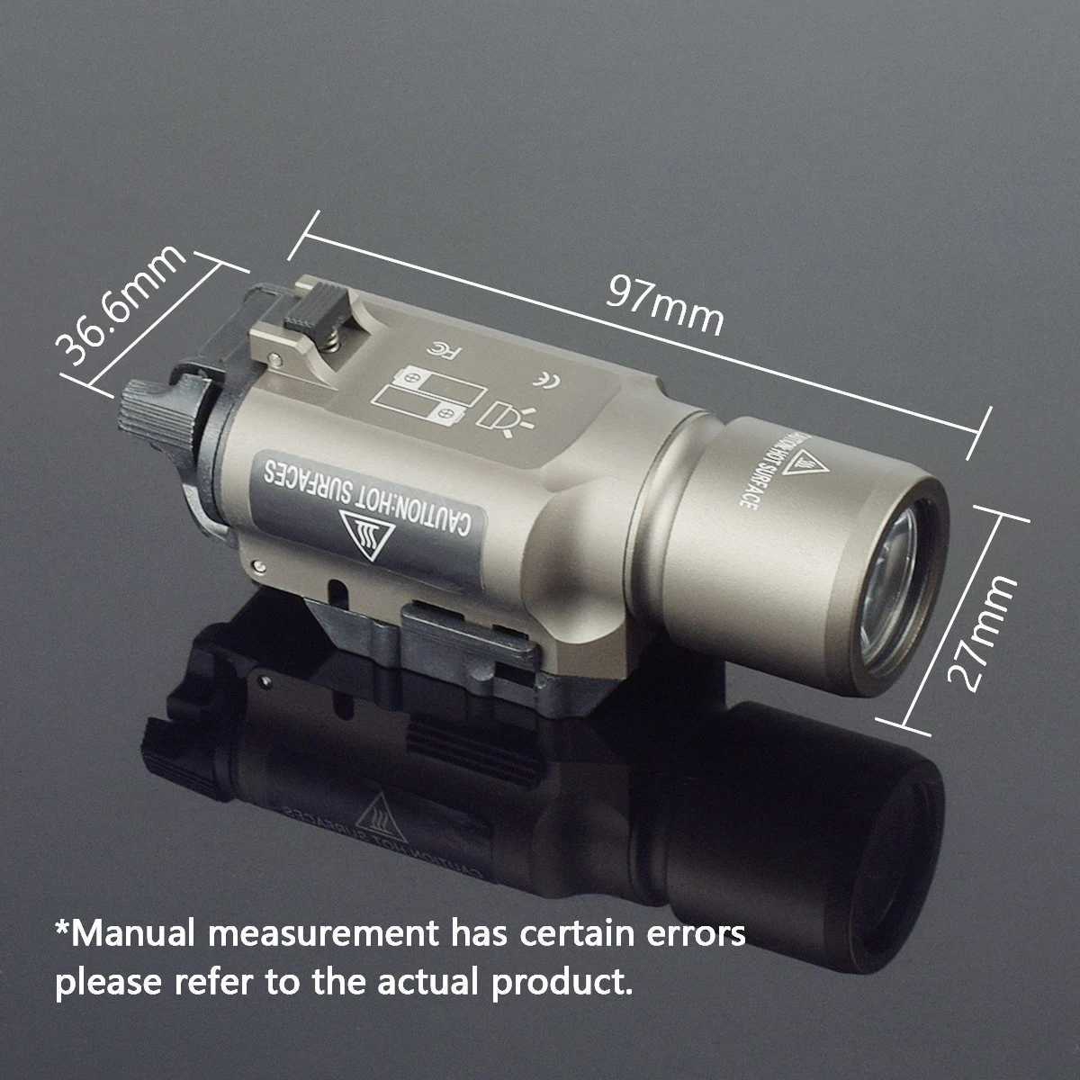 Tactical Light X300 X300U X300UH-B XH35 X300V IR Flashlight Fit 20mm Rail Hunting Flashlight DDualS Switch 600 Lumens X251128