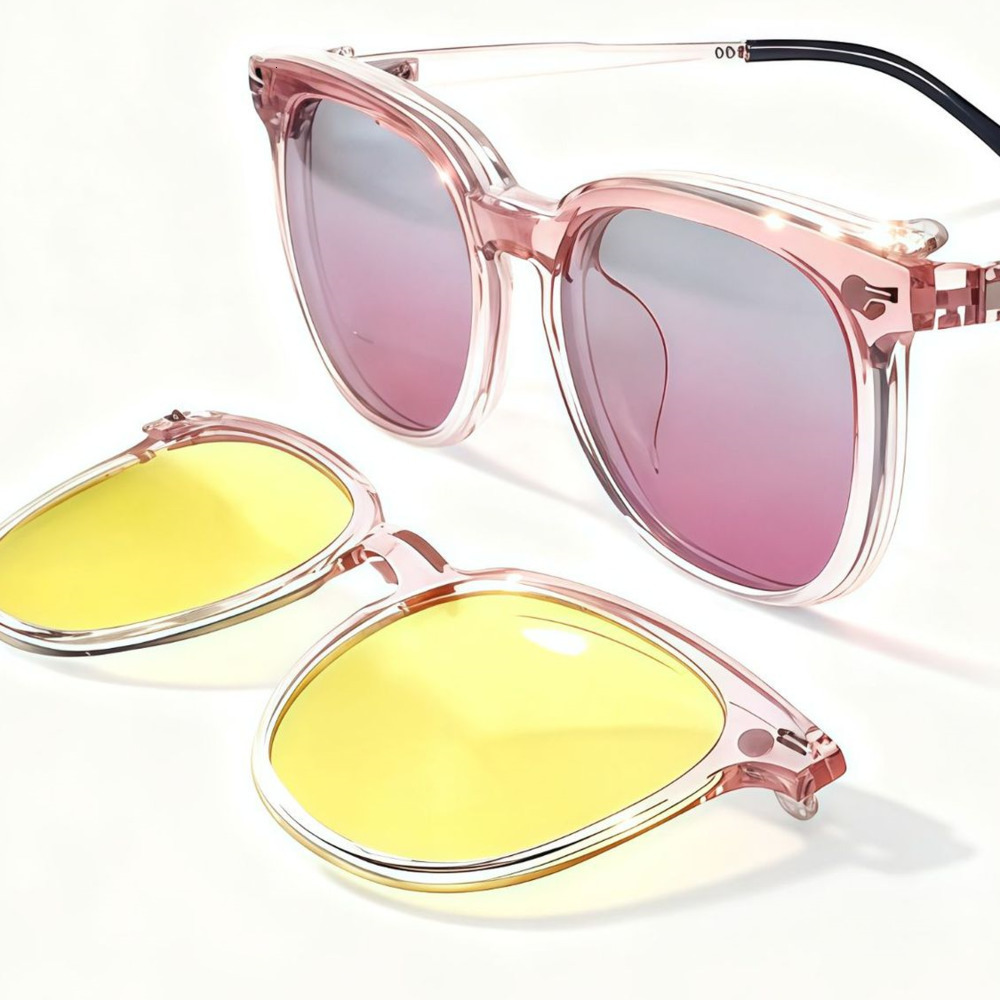 Fashion Sunglasses Frames Magnet Eyeglasses Full Rim Optical Frame With Sunglasses Clip Square Shape Glasses 3019 231215