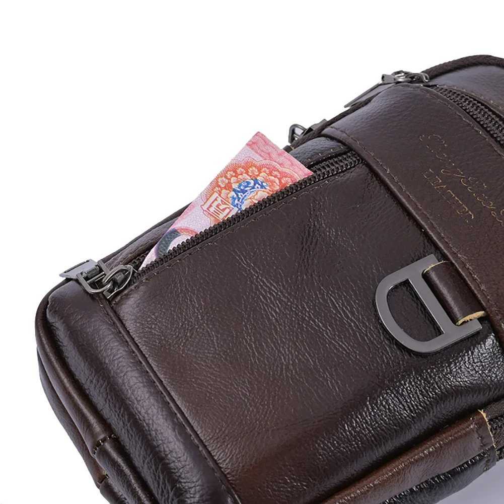 Men Stylish Crossbody Bag Waterproof High Quality Leather Retro Fanny Pack Lightweight Fashion Sling Bag Male Travel Outdoor BagT251128