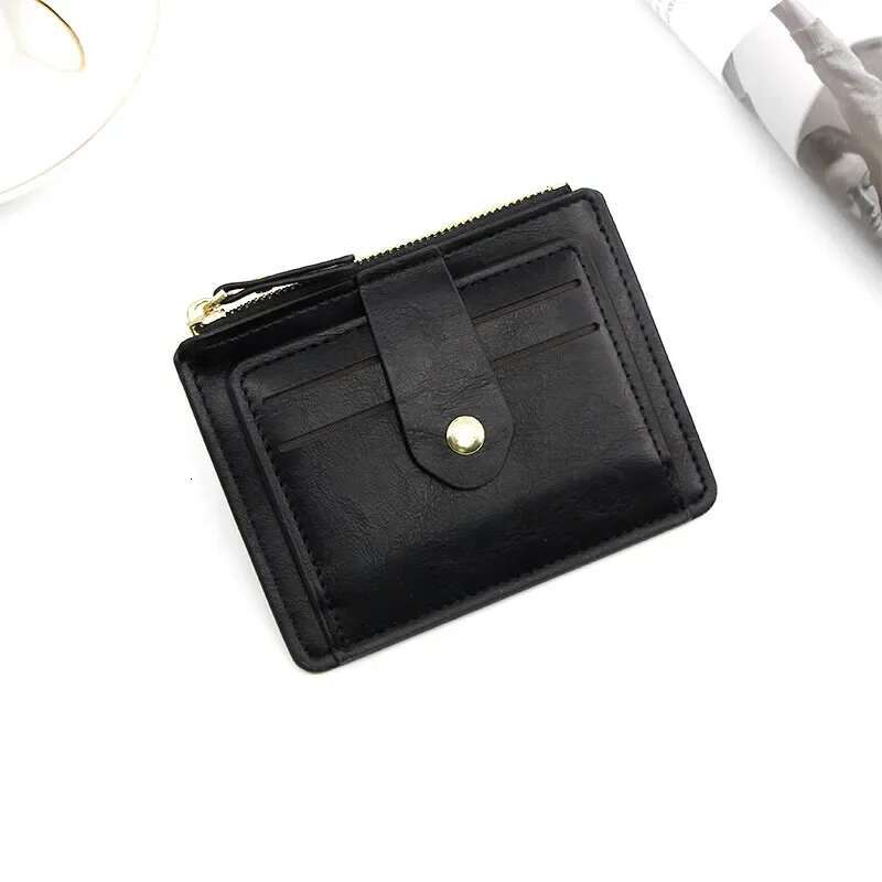 Men Fashion Credit ID Card Holder Wallet Male Slim Leather Wallets With Coin Pocket Brand Designer Brown Business Purse