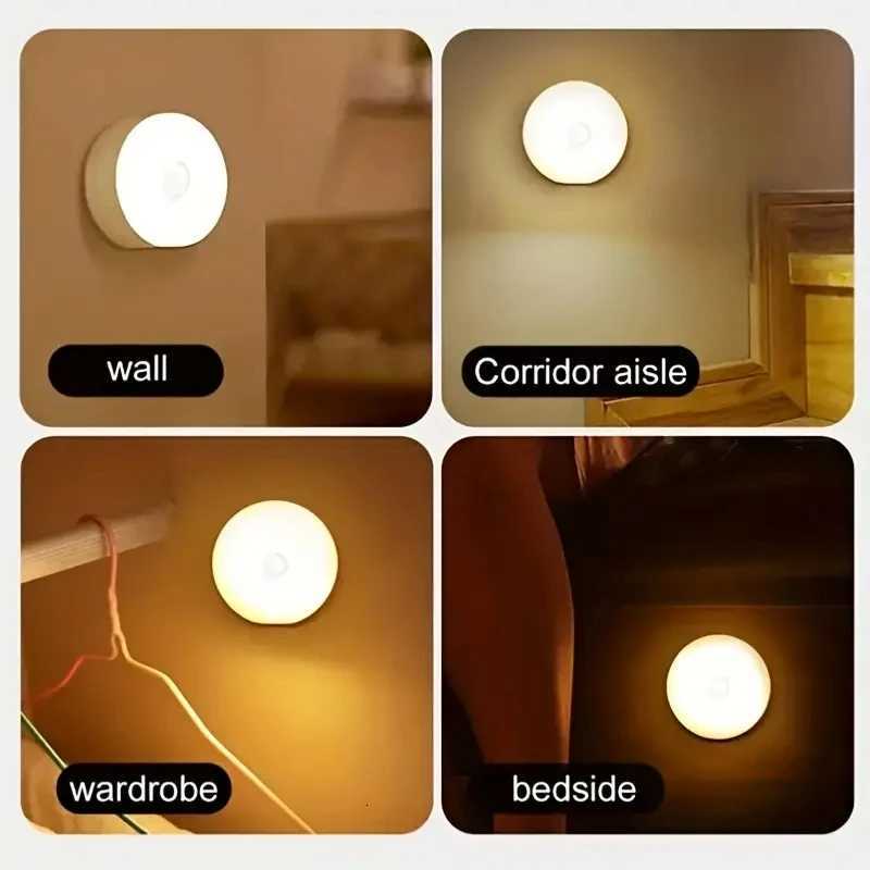 1pc Motion Sensor Night Light - Wireless LED Detector Lamp for Bedroom Staircase Closet and Room Decor- M251128