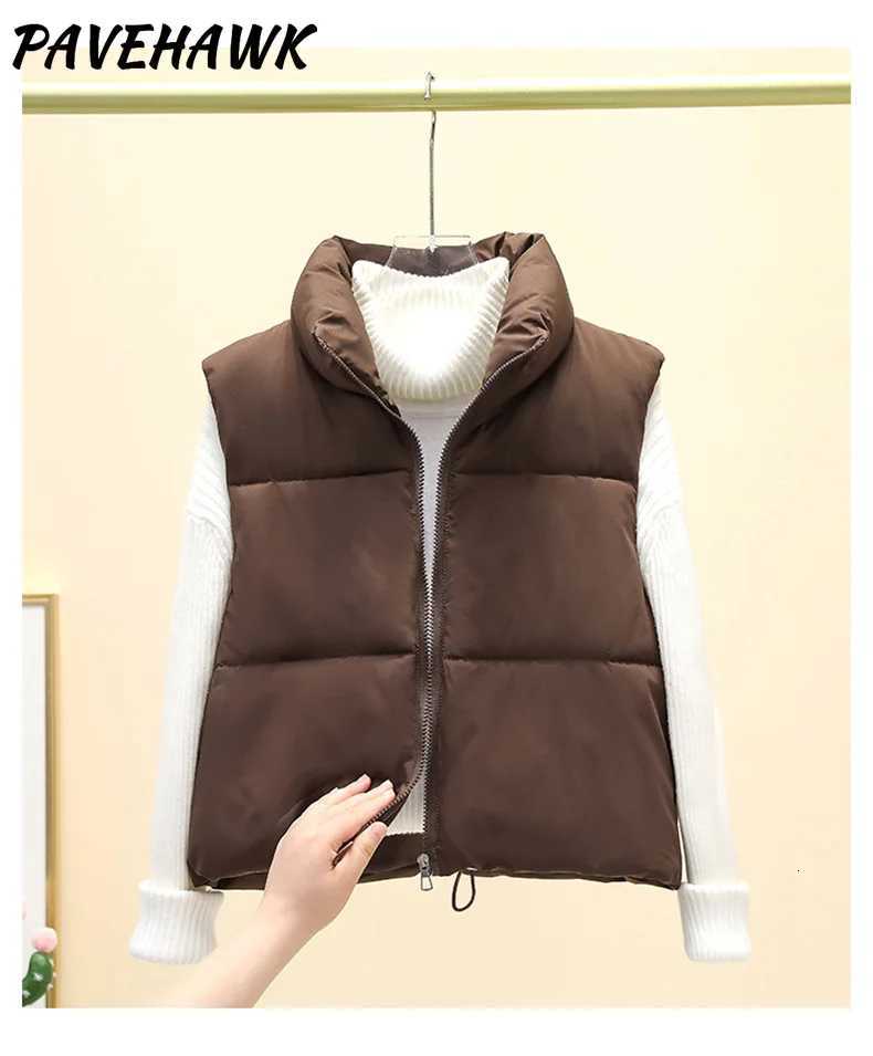 Women Autumn Winter Short Down Vest Stand Collar Warm Casual Elegant Sleeveless Coats Outdoor Quilted Travel Jackets ClothesT251128