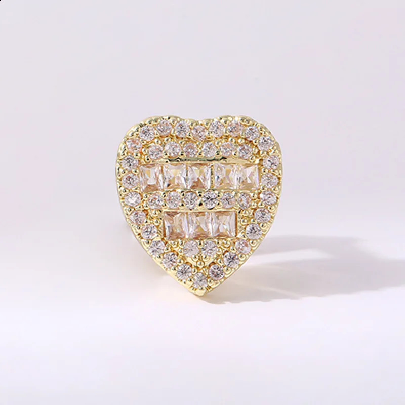 Hip Hop Rapper Single Shackle Teeth Cap Dental Braces Zircon Gold Silvery Color Metal Personality Tooth Jewelry 250427