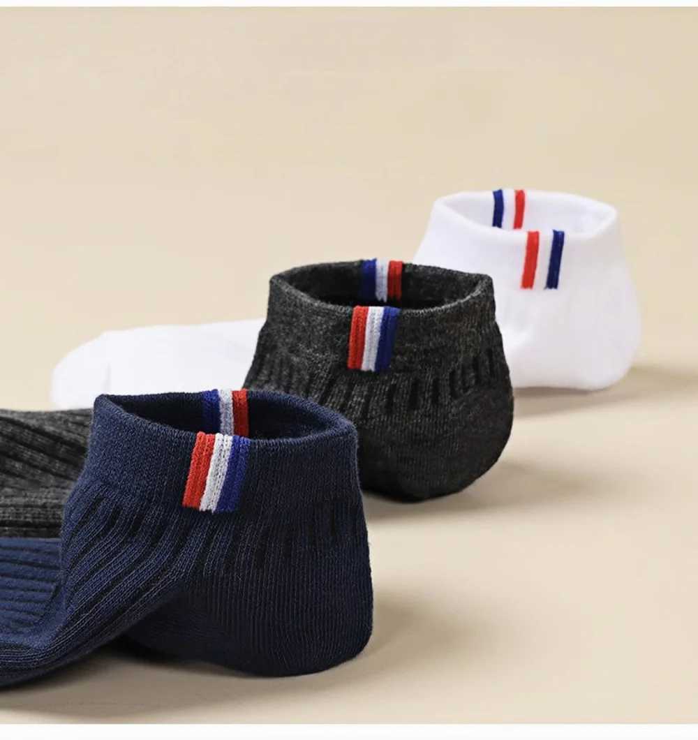 5 Pairs Mens socks spring and summer cotton socks short tube socks casual socks solid color versatile shallow socks J251128