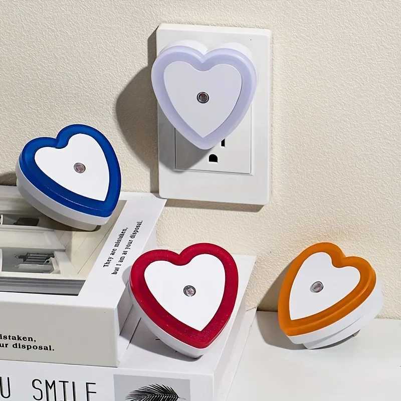 LED Mini Night Light EU/US Plug Light Sensor Heart Shape Nights Lamp For Kids Room Bedroom Bedside Aisle Corridor 110V 240V M251128