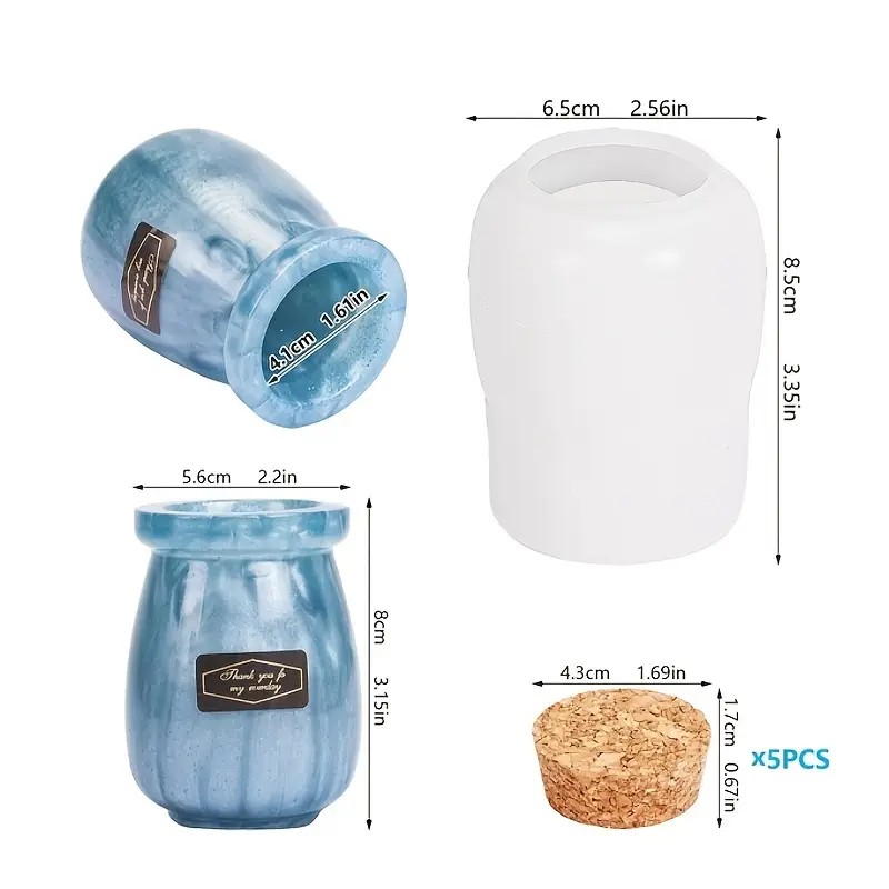 with Lid Jar Resin Mold DIY Jewelry Storage Box Storage Jar Silicone MoldPen Holder Home Decoration Resin Plaster Cement Mold
