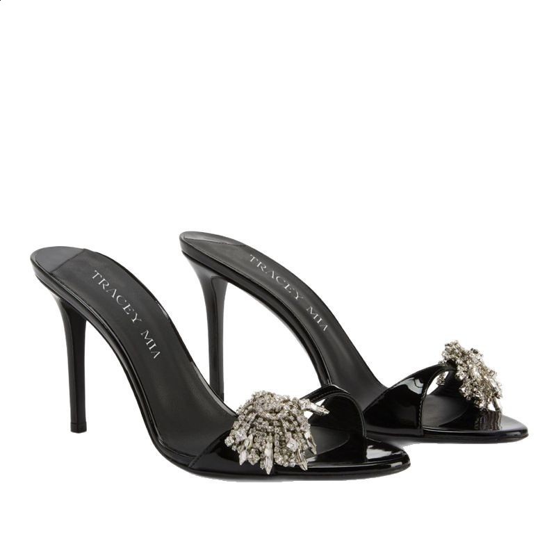 Summer Fashion Rhinestone Snake Shape Ankle Strap Stiletto High Heels Womens Sandals Sexy Party Dress Shoes250102