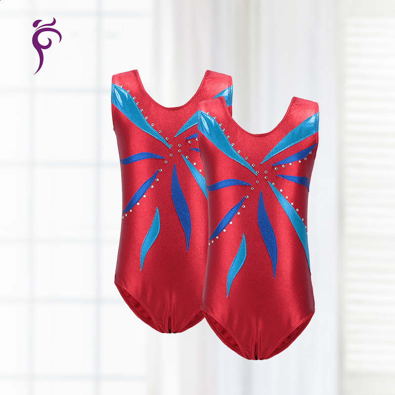 New childrens/adult vest gymnastics uniform dance costume performance costume jumpsuit multi-color diamond studded lace