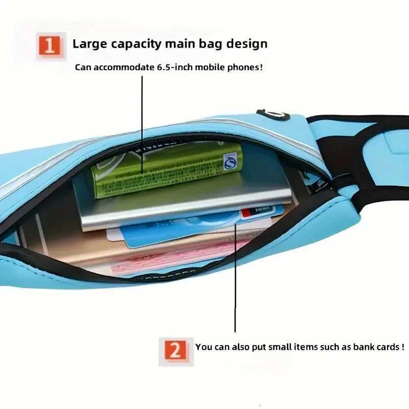 Large Sport Waist Pack - Multi-Pocket Reflective Durable For Running Cycling Hiking Red NylonT251128