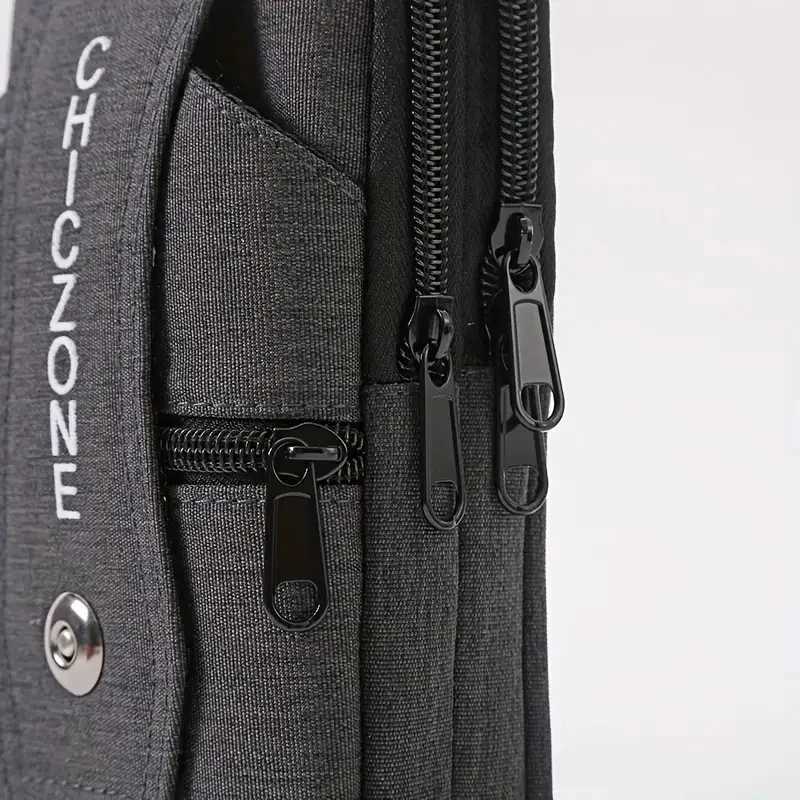 Mens Canvas Waist Bag Adjustable Crossbody Phone Pouch with Card Slots Large Capacity OrganizerT251128