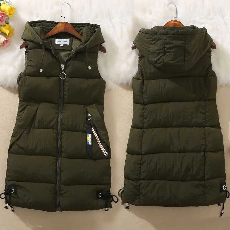 Autumn Women Vest Winter Puffer Parkas Coat 2023 New Casual Pocket Hooded Waistcoat Female Sleeveless Jacket OuterwearT251128