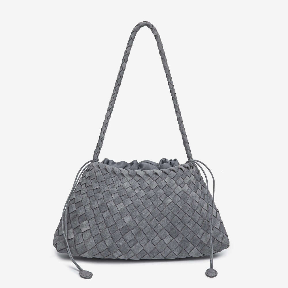 New Handmade Woven Single Shoulder Underarm Autumn Winter Matte Small Boat Bag French Retro Basket Mother Handbag