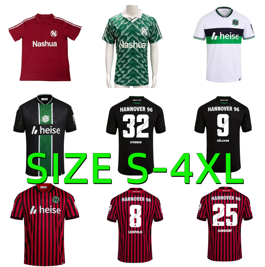 XXXL 4XL 25 26 Hannover 96 Soccer Jerseys 2025 2026 KALLMAN NGANKAM HALSTENBERG STERNER ROCHELT NIELSEN MOMULUH Men Uniforms KNIGHT LEOPOLD R.MATONDO Football Shirt