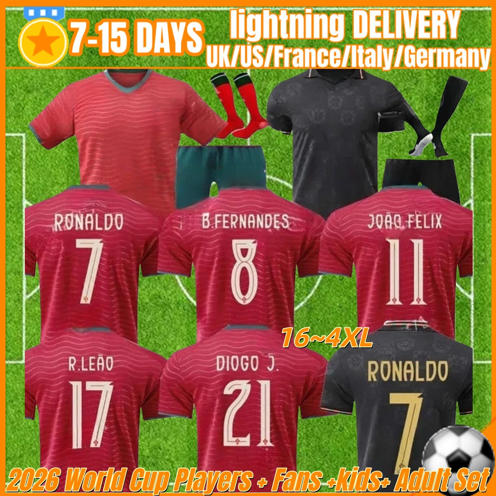 World Cup 2026 soccer Portuguesa RoNalDo Jerseys JOAO FELIX BERNARDO B. FERNANDES PEPE 2025 2026 Portugal football shirt Team Men Kids kit