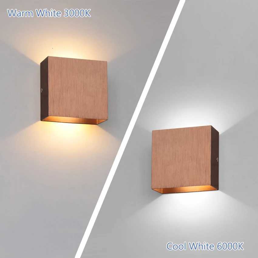 6W LED Indoor Wall Lamp Up and Down Glow Brushed Gold/Silver/Black/Coffee Aluminum Wall Lights Home Decor Lighting AC90-260V M251128