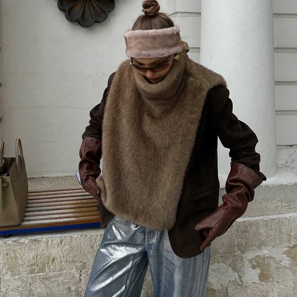 Ticketsx Women Wool Vest Jacket Fashion New Solid Sleeveless Winter Warm Vest Jacket Vintage Casual Female High Street JacketT251128