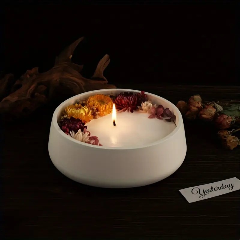 Large Round Storage Tray Candle Bowl Silicone Mold Crystal Drop Glue Storage Container Plaster Decoration