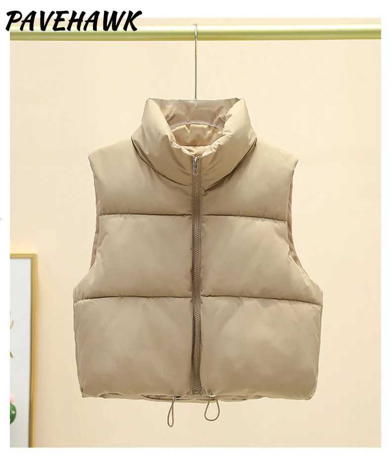 Women Autumn Winter Short Down Vest Stand Collar Warm Casual Elegant Sleeveless Coats Outdoor Quilted Travel Jackets ClothesT251128