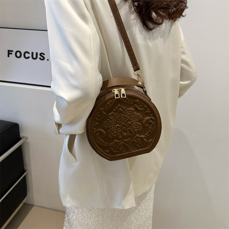 Trendy 2025 PU Circle Crossbody Bag - Women's Versatile Shoulder Tote Bag | Korean Style Designer Purse with Free Shipping