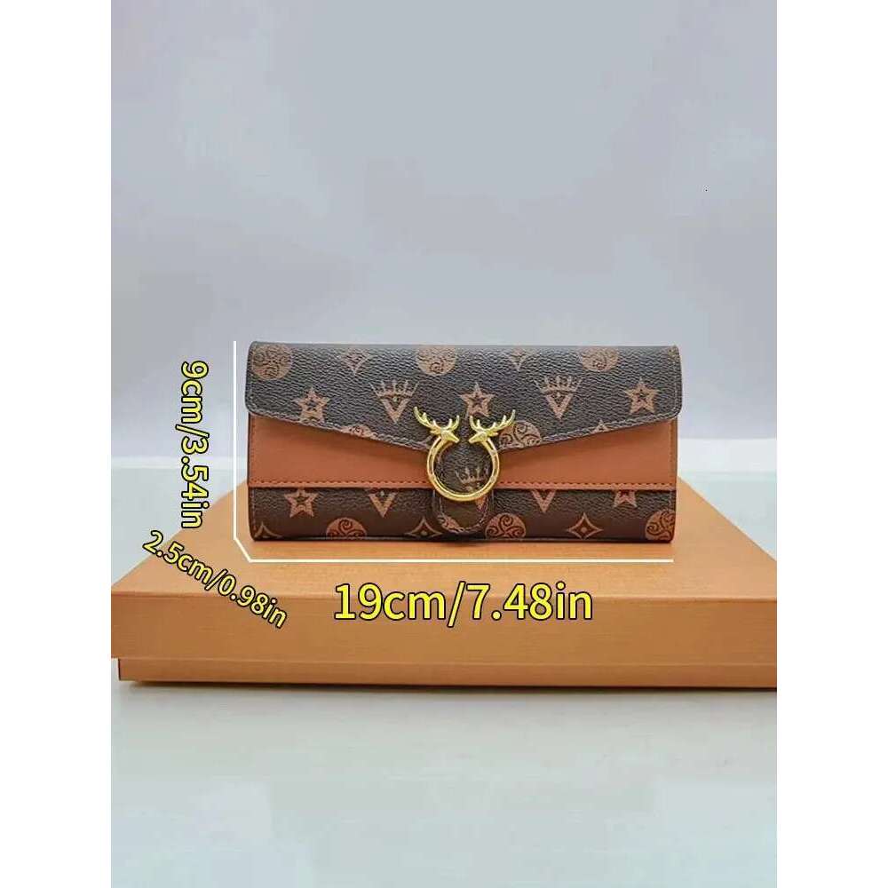 PU Leather Long and Fashion Emed Pattern Multi Card Slots Large Capacity Wallet for Women