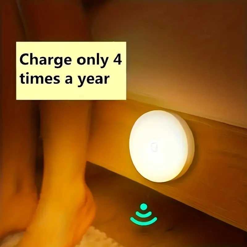 1pc Motion Sensor Night Light - Wireless LED Detector Lamp for Bedroom Staircase Closet and Room Decor- M251128