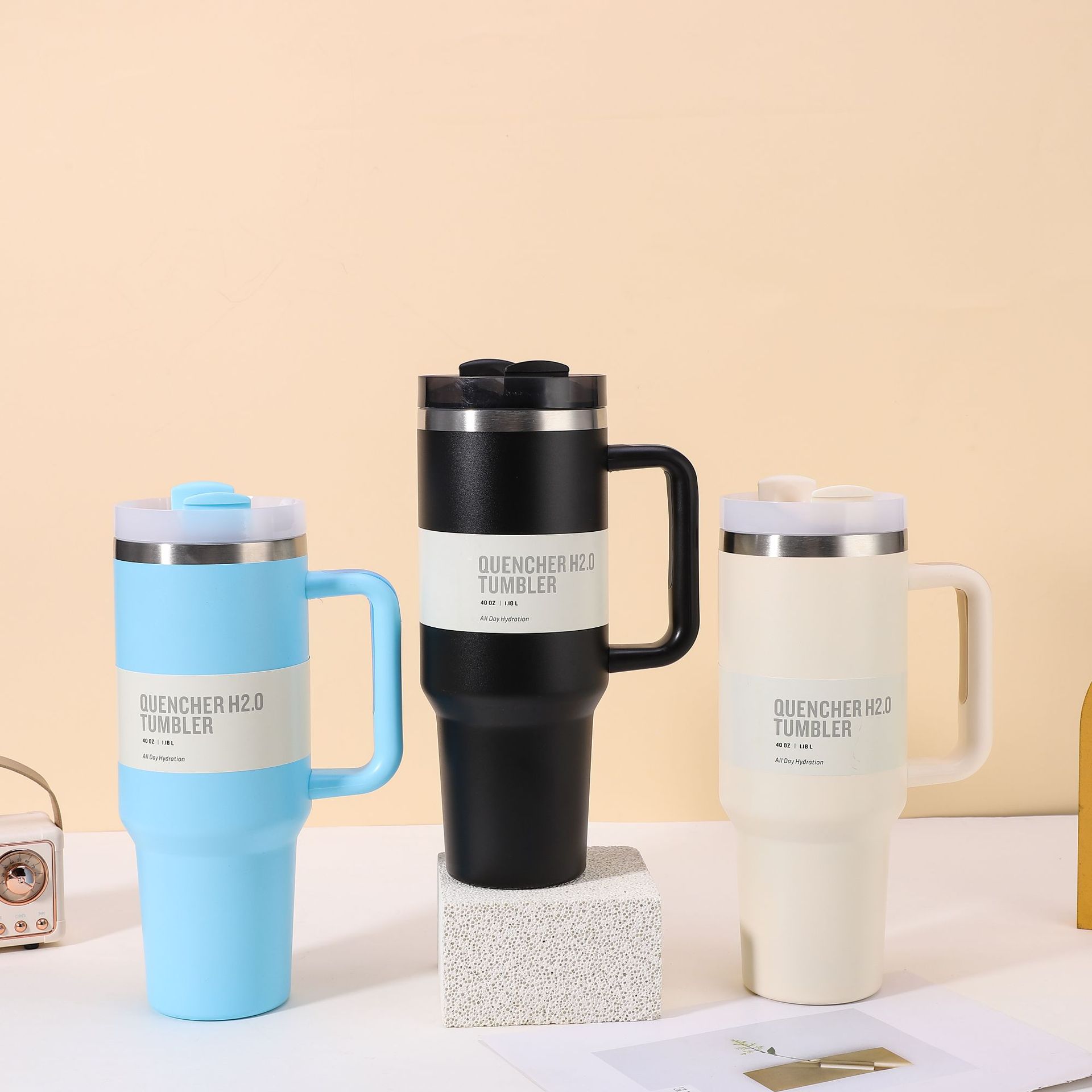 Chocolate Gold NEW 40oz Tumblers Cosmo Pink Parade Flamingo Target Red Stainless Steel Valentines Day Gift Cups with Silicone handle Lid And Straw Car mugs