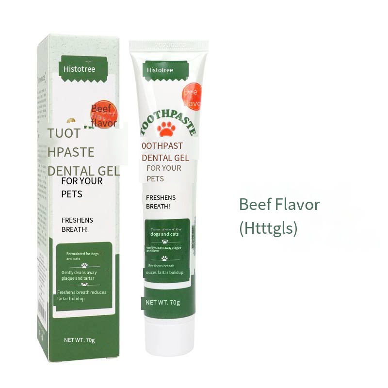 Pet toothpaste, dog and cat oral cleaning products, beef flavored and vanilla flavored - view 6