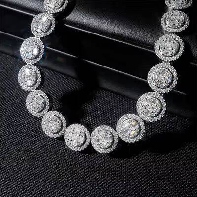 925 Silver Moissanite Cuban Chain Necklace for Men 13mm with Mozambican Accessories