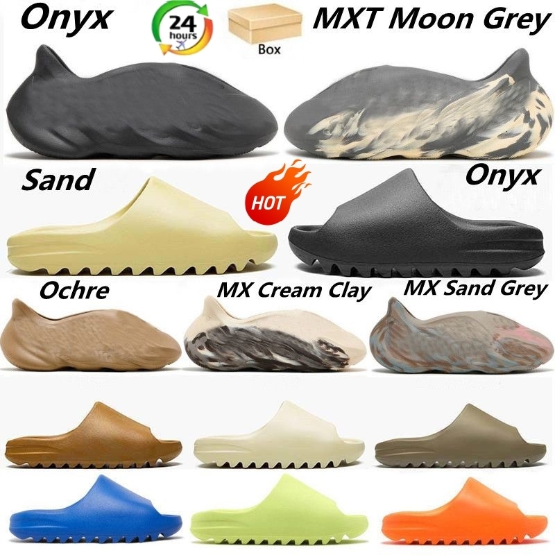 Designer Sandals foam runners Mens Woman Slippers Slides Slider Mineral Blue Onyx Pure Ochre Bone Resin Clog Desert Sandal Slipper Beach Shoe 35-47