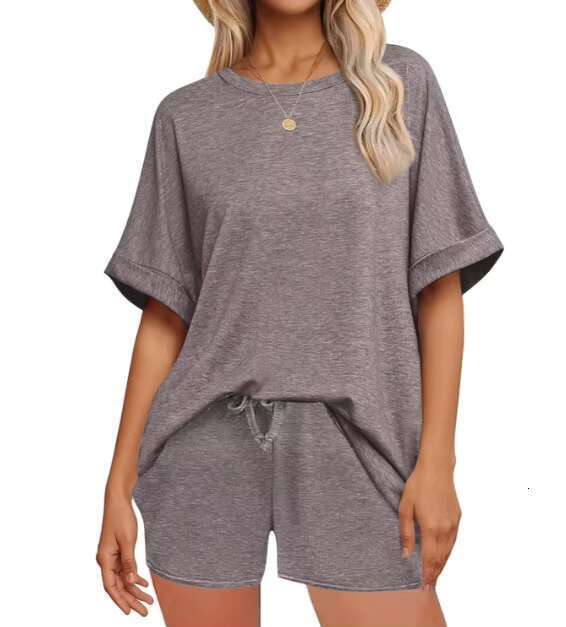 DHEssentials Hot Selling Women's Summer Casual Solid Color Suit T-shirt Shorts Set