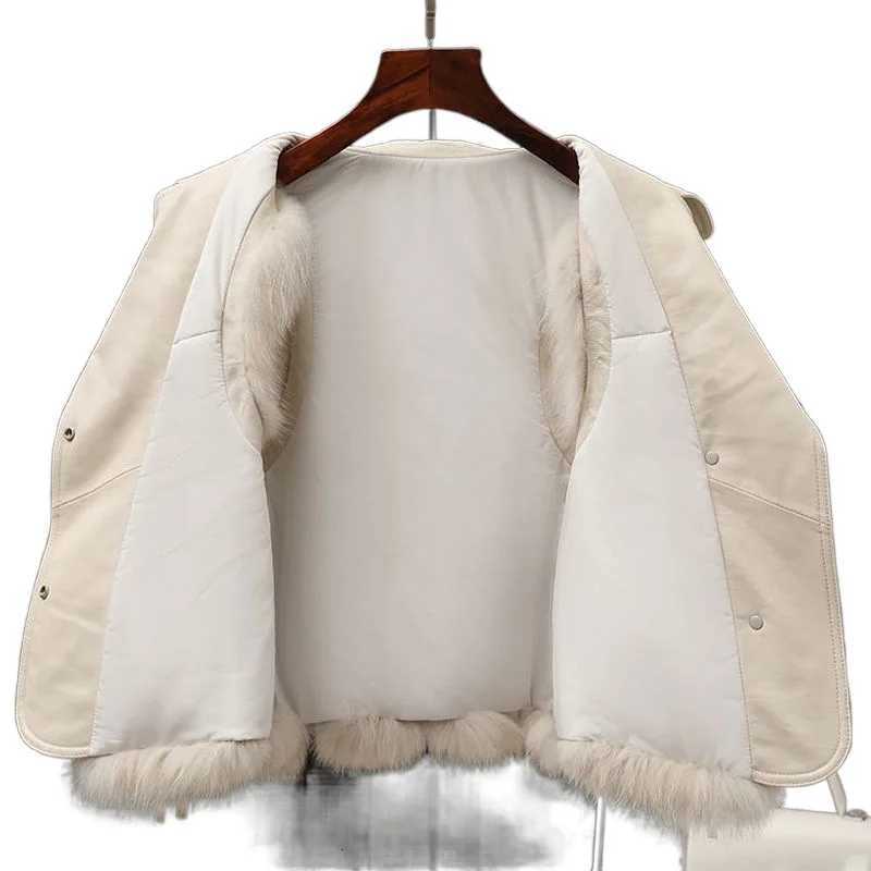 Leather Vest Womens Short Coat 2025 Autumn and Winter New Splicing Imitation Wool Vest Fashionable YoungT251128