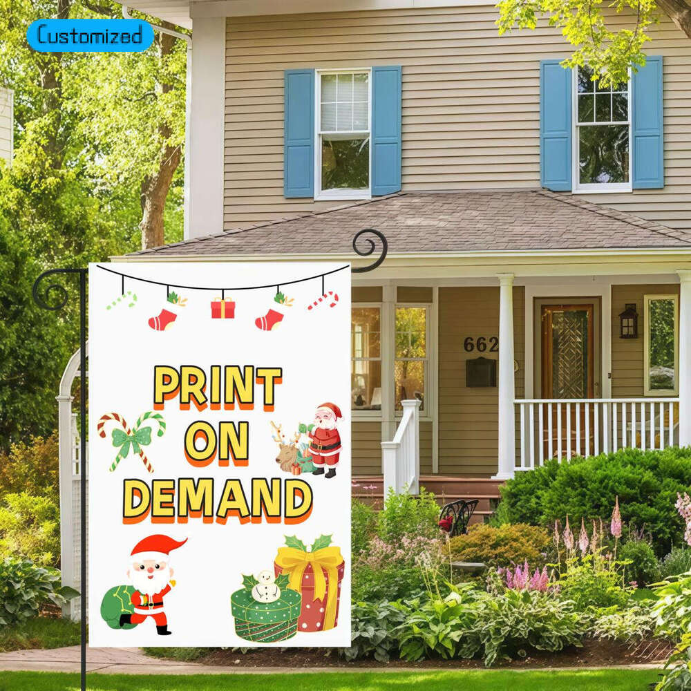 POD Custom Free Shipping Custom Single-Sided Christmas/Garden Flag - Design Your Own for Yard Decor